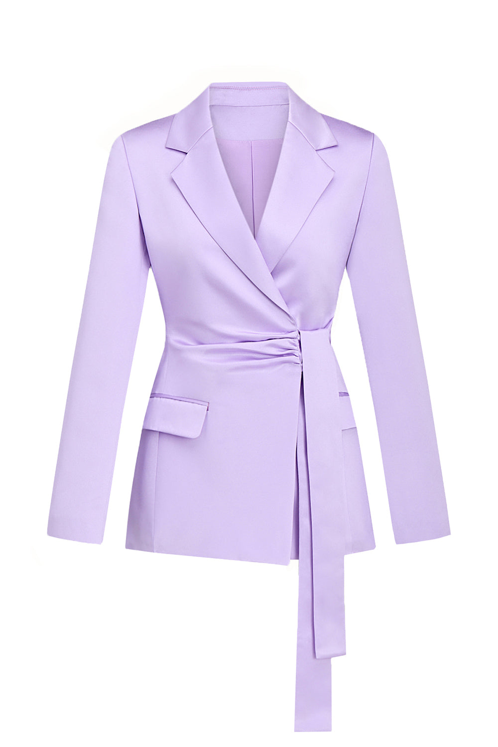 Blazer slim lilas à revers ajusté